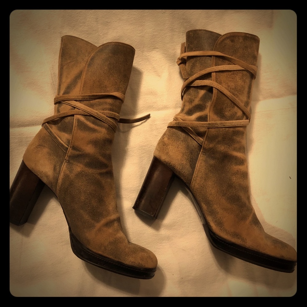 KORS Michael Kors suede wrap around boots
